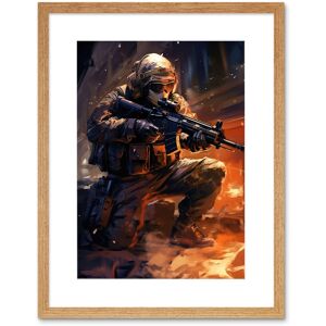 Artery8 Wall Art Print Army Warfare Desert Sniper Explosion Flames Oil Painting Soldier Action Scene Artwork Framed 9X7 Inch Size: W7" x H9" Beige W7" x H9" Artery8 Wall Art Print Army Warfare Desert Sniper Explosion Flames Oil Painting Soldier Action Scene Artwork Framed 9X7 Inch Size: W7" x H9" Beige W7" x H9"