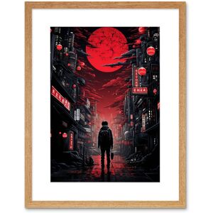 Artery8 Wall Art Print Midnight Blood Moon in Tokyo Conceptual Artwork Gothic Street Japan Cityscape Artwork Framed 9X7 Inch Size: W7" x H9" Beige W7" x H9" Artery8 Wall Art Print Midnight Blood Moon in Tokyo Conceptual Artwork Gothic Street Japan Cityscape Artwork Framed 9X7 Inch Size: W7" x H9" Beige W7" x H9"