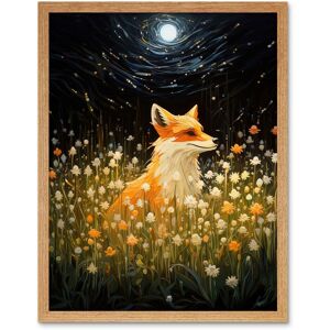 Artery8 Wall Art Print Watching the Fireflies Dance Happy Fox over a Wildflower Meadow Oil Painting Orange White Blue Full Moon Spring Night Dreamy Light Oak W12" x H16" Artery8 Wall Art Print Watching the Fireflies Dance Happy Fox over a Wildflower Meadow Oil Painting Orange White Blue Full Moon Spring Night Dreamy Light Oak W12" x H16"