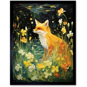 Artery8 Wall Art Print Fox Dream Floral Yellow Oil Painting Orange White Dreamscape of Lily Flowers in Spring Art Framed in Black Size: W12" x H16" Black W12" x H16" Artery8 Wall Art Print Fox Dream Floral Yellow Oil Painting Orange White Dreamscape of Lily Flowers in Spring Art Framed in Black Size: W12" x H16" Black W12" x H16"
