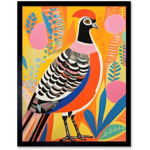 Artery8 Wall Art Print Pleasant Pheasant Bright Bold Vibrant Colourful Grassland Acrylic Painting Artwork Orange Pink Blue Folk Art Framed Black W12" x H16" Artery8 Wall Art Print Pleasant Pheasant Bright Bold Vibrant Colourful Grassland Acrylic Painting Artwork Orange Pink Blue Folk Art Framed Black W12" x H16"