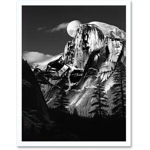 Artery8 Wall Art Print Moonrise Behind Half Dome High Contrast Black White Photograph Yosemite National Park Full Moon & Mountain Forest Landscape White W12" x H16" Artery8 Wall Art Print Moonrise Behind Half Dome High Contrast Black White Photograph Yosemite National Park Full Moon & Mountain Forest Landscape White W12" x H16"