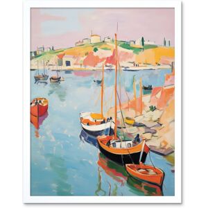 Artery8 Wall Art Print Boats in Harbour Fishing Village Coastal Landscape Colourful Abstract Watercolour Painting Art Framed Size: W12" x H16" White W12" x H16" Artery8 Wall Art Print Boats in Harbour Fishing Village Coastal Landscape Colourful Abstract Watercolour Painting Art Framed Size: W12" x H16" White W12" x H16"