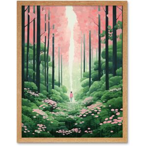 Artery8 Wall Art Print Mount Yoshino Cherry Blossom Tree Forest Bright Artwork Baby Pink Green Walk in Nature Trail Art Framed Size: W12" x H16" Light Oak W12" x H16" Artery8 Wall Art Print Mount Yoshino Cherry Blossom Tree Forest Bright Artwork Baby Pink Green Walk in Nature Trail Art Framed Size: W12" x H16" Light Oak W12" x H16"