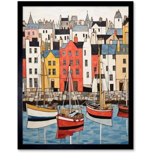 Artery8 Wall Art Print Colourful Town Harbour Acrylic Painting Red Yellow Blue Fishing Boats Coastal Townscape Art Framed in Black Size: W12" x H16" Black W12" x H16" Artery8 Wall Art Print Colourful Town Harbour Acrylic Painting Red Yellow Blue Fishing Boats Coastal Townscape Art Framed in Black Size: W12" x H16" Black W12" x H16"