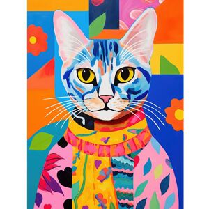 Artery8 Wall Art Print The Cat in the Caftan Artwork Bold Bright Vibrant Modern Folk Art Acrylic Painting Kids Floral Pattern Poster Multicolor W12" x H16" Artery8 Wall Art Print The Cat in the Caftan Artwork Bold Bright Vibrant Modern Folk Art Acrylic Painting Kids Floral Pattern Poster Multicolor W12" x H16"