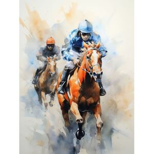Artery8 Wall Art Print Horseracing Jockeys Racing Horses Action Watercolour Kentucky Derby Grand National Cheltenham Gold Cup Painting Blue Orange Multicolor W24" x H32" Artery8 Wall Art Print Horseracing Jockeys Racing Horses Action Watercolour Kentucky Derby Grand National Cheltenham Gold Cup Painting Blue Orange Multicolor W24" x H32"
