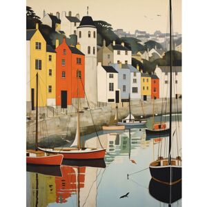 Artery8 Wall Art Print Dartmouth Harbour Boats Watercolour Painting Devon Scenic River Dart Townscape Poster in Beige Size: W24" x H32" Beige W24" x H32" Artery8 Wall Art Print Dartmouth Harbour Boats Watercolour Painting Devon Scenic River Dart Townscape Poster in Beige Size: W24" x H32" Beige W24" x H32"
