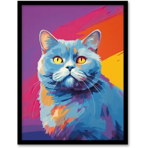 Artery8 Wall Art Print British Shorthair Cat Lover Gift Pet Portrait Purple Orange Blue Artwork Painting Art Framed Size: W12" x H16" Multicolor W12" x H16" Artery8 Wall Art Print British Shorthair Cat Lover Gift Pet Portrait Purple Orange Blue Artwork Painting Art Framed Size: W12" x H16" Multicolor W12" x H16"