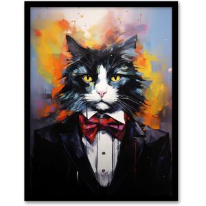 Artery8 Wall Art Print Tuxedo Cat Lover Gift Black White Pet Portrait Artwork Painting Art Framed Size: W12" x H16" Multicolor W12" x H16" Artery8 Wall Art Print Tuxedo Cat Lover Gift Black White Pet Portrait Artwork Painting Art Framed Size: W12" x H16" Multicolor W12" x H16"