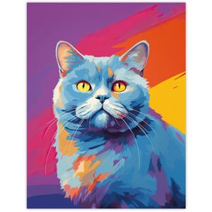 Artery8 Wall Art Print British Shorthair Cat Lover Gift Pet Portrait Purple Orange Blue Artwork Painting Poster Size: W12" x H16" Multicolor W12" x H16" Artery8 Wall Art Print British Shorthair Cat Lover Gift Pet Portrait Purple Orange Blue Artwork Painting Poster Size: W12" x H16" Multicolor W12" x H16"