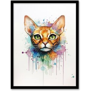 Artery8 Wall Art Print Abyssinian Cat Lovers Gift Watercolour Pet Portrait Painting Artwork Art Framed Size: W12" x H16" Multicolor W12" x H16" Artery8 Wall Art Print Abyssinian Cat Lovers Gift Watercolour Pet Portrait Painting Artwork Art Framed Size: W12" x H16" Multicolor W12" x H16"