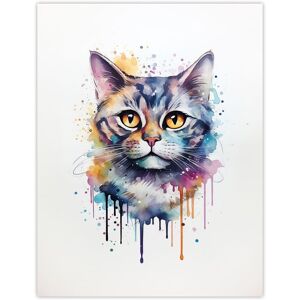 Artery8 Wall Art Print British Shorthair Cat Lovers Gift Watercolour Pet Portrait Painting Artwork Poster Size: W12" x H16" Multicolor W12" x H16" Artery8 Wall Art Print British Shorthair Cat Lovers Gift Watercolour Pet Portrait Painting Artwork Poster Size: W12" x H16" Multicolor W12" x H16"