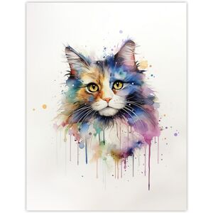 Artery8 Wall Art Print Norwegian Forest Cat Lovers Gift Watercolour Pet Portrait Painting Artwork Poster Size: W12" x H16" Multicolor W12" x H16" Artery8 Wall Art Print Norwegian Forest Cat Lovers Gift Watercolour Pet Portrait Painting Artwork Poster Size: W12" x H16" Multicolor W12" x H16"