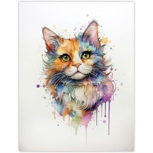 Artery8 Wall Art Print Reverse Calico Cat Lovers Gift Watercolour Pet Portrait Painting Artwork Poster Size: W12" x H16" Multicolor W12" x H16" Artery8 Wall Art Print Reverse Calico Cat Lovers Gift Watercolour Pet Portrait Painting Artwork Poster Size: W12" x H16" Multicolor W12" x H16"
