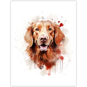 Artery8 Wall Art Print Red Golden Retriever Lovers Gift Watercolour Pet Portrait Painting Artwork Poster Size: W12" x H16" Multicolor W12" x H16" Artery8 Wall Art Print Red Golden Retriever Lovers Gift Watercolour Pet Portrait Painting Artwork Poster Size: W12" x H16" Multicolor W12" x H16"