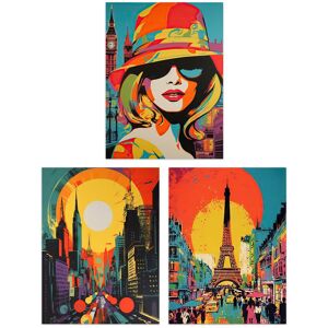 Artery8 Wall Art Print Set of 3 s London Paris New York Vibrant Bright Colourful 3 Pack Poster Living Room s Size: W12" x H16" Multicolor W12" x H16" Artery8 Wall Art Print Set of 3 s London Paris New York Vibrant Bright Colourful 3 Pack Poster Living Room s Size: W12" x H16" Multicolor W12" x H16"