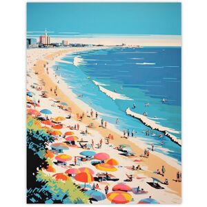 Wee Blue Coo Wall Art Print Surf Sand Sea & Sunshine Busy Beach Coastal Landscape Orange Pink Blue Graphic Painting Poster Size: W24" x H32" Blue W24" x H32" Wee Blue Coo Wall Art Print Surf Sand Sea & Sunshine Busy Beach Coastal Landscape Orange Pink Blue Graphic Painting Poster Size: W24" x H32" Blue W24" x H32"