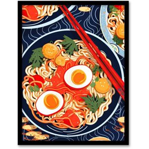 Wee Blue Coo Wall Art Print A Riot Of Ramen Vibrant Food Painting Red Blue Orange Egg Noodle Dinner Art Framed Size: W12" x H16" Multicolor W12" x H16" Wee Blue Coo Wall Art Print A Riot Of Ramen Vibrant Food Painting Red Blue Orange Egg Noodle Dinner Art Framed Size: W12" x H16" Multicolor W12" x H16"