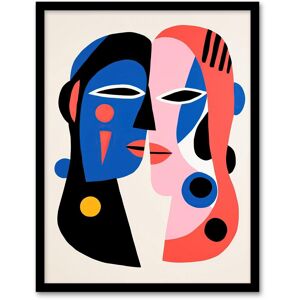 Wee Blue Coo Wall Art Print Just the Two of Us Couple in Love Abstract Cubist Blue Pink Oil Painting Art Framed Size: W12" x H16" Multicolor W12" x H16" Wee Blue Coo Wall Art Print Just the Two of Us Couple in Love Abstract Cubist Blue Pink Oil Painting Art Framed Size: W12" x H16" Multicolor W12" x H16"