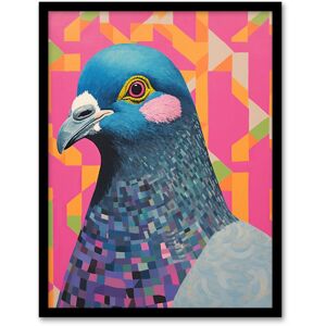 Wee Blue Coo Wall Art Print Perky Pigeon Oil Painting Pink Orange Blue Vibrant Animal Portrait Art Framed Size: W12" x H16" Pink W12" x H16" Wee Blue Coo Wall Art Print Perky Pigeon Oil Painting Pink Orange Blue Vibrant Animal Portrait Art Framed Size: W12" x H16" Pink W12" x H16"