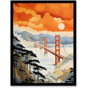 Wee Blue Coo Wall Art Print Sunset San Francisco Oakland Bay Bridge Amber Orange Blue Pastel Colour Painting Art Framed Size: W12" x H16" Orange W12" x H16" Wee Blue Coo Wall Art Print Sunset San Francisco Oakland Bay Bridge Amber Orange Blue Pastel Colour Painting Art Framed Size: W12" x H16" Orange W12" x H16"