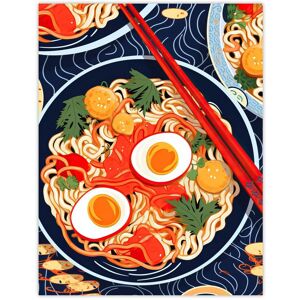 Wee Blue Coo Wall Art Print A Riot Of Ramen Vibrant Food Painting Red Blue Orange Egg Noodle Dinner Poster Size: W12" x H16" Multicolor W12" x H16" Wee Blue Coo Wall Art Print A Riot Of Ramen Vibrant Food Painting Red Blue Orange Egg Noodle Dinner Poster Size: W12" x H16" Multicolor W12" x H16"