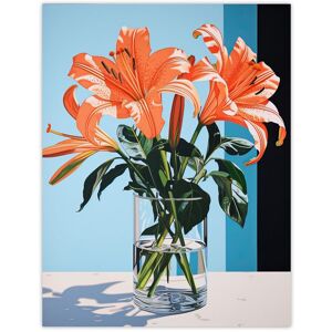 Wee Blue Coo Wall Art Print Autumn Lilies Orange Glass Vase Stylised Floral Painting Blue Green Detailed Tiger Lily Poster Size: W12" x H16" Blue W12" x H16" Wee Blue Coo Wall Art Print Autumn Lilies Orange Glass Vase Stylised Floral Painting Blue Green Detailed Tiger Lily Poster Size: W12" x H16" Blue W12" x H16"