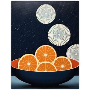 Wee Blue Coo Wall Art Print Citrus Circles Oranges in Bowl Night Sky Blue Abstract Oil Painting Poster in Dark Navy Size: W12" x H16" Dark Navy W12" x H16" Wee Blue Coo Wall Art Print Citrus Circles Oranges in Bowl Night Sky Blue Abstract Oil Painting Poster in Dark Navy Size: W12" x H16" Dark Navy W12" x H16"