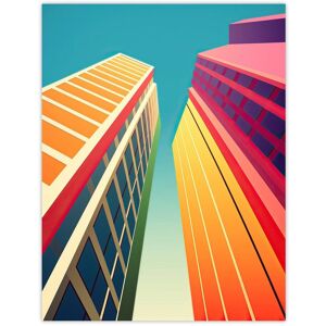 Wee Blue Coo Wall Art Print City Life Skyscraper Graphic Design Painting Orange Purple Blue Skyline with Clear Sky Poster Size: W12" x H16" Multicolor W12" x H16" Wee Blue Coo Wall Art Print City Life Skyscraper Graphic Design Painting Orange Purple Blue Skyline with Clear Sky Poster Size: W12" x H16" Multicolor W12" x H16"