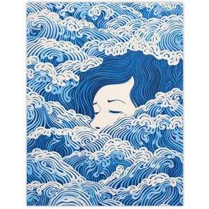 Wee Blue Coo Wall Art Print Lost At Sea Waves Of Sleep Blue & White Surreal Painting Poster Size: W12" x H16" Blue W12" x H16" Wee Blue Coo Wall Art Print Lost At Sea Waves Of Sleep Blue & White Surreal Painting Poster Size: W12" x H16" Blue W12" x H16"