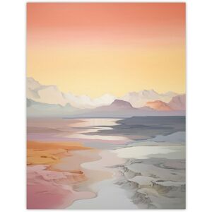 Wee Blue Coo Wall Art Print Serenity & Sunlight Salt Lake Desert Landscape Pink Yellow Blue Pastel Colour Oil Painting Poster Size: W12" x H16" Multicolor W12" x H16" Wee Blue Coo Wall Art Print Serenity & Sunlight Salt Lake Desert Landscape Pink Yellow Blue Pastel Colour Oil Painting Poster Size: W12" x H16" Multicolor W12" x H16"