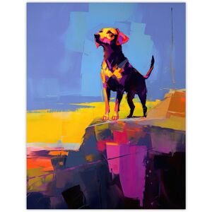 Wee Blue Coo Wall Art Print Sunset Strolls of a Labrador Vibrant Portrait in Abstract Coastal Landscape Oil Painting Poster Size: W12" x H16" Blue W12" x H16" Wee Blue Coo Wall Art Print Sunset Strolls of a Labrador Vibrant Portrait in Abstract Coastal Landscape Oil Painting Poster Size: W12" x H16" Blue W12" x H16"