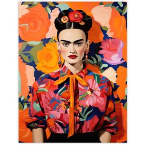 Wee Blue Coo Wall Art Print Fierce Mexican Artist Woman Vibrant Oil Painting Orange Pink Blue Bold Floral Portrait Poster Size: W12" x H16" Orange W12" x H16" Wee Blue Coo Wall Art Print Fierce Mexican Artist Woman Vibrant Oil Painting Orange Pink Blue Bold Floral Portrait Poster Size: W12" x H16" Orange W12" x H16"