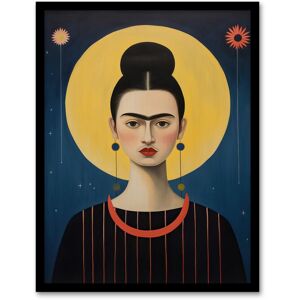 Wee Blue Coo Wall Art Print Saint Mexican Artist Woman Oil Painting Yellow Pink Blue Night Sky Stars Surreal Portrait Art Framed Size: W12" x H16" Dark Blue W12" x H16" Wee Blue Coo Wall Art Print Saint Mexican Artist Woman Oil Painting Yellow Pink Blue Night Sky Stars Surreal Portrait Art Framed Size: W12" x H16" Dark Blue W12" x H16"