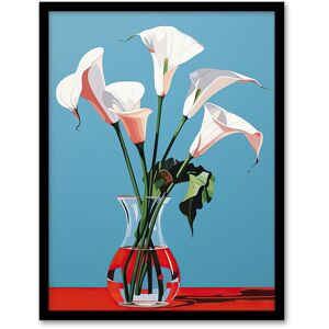 Wee Blue Coo Wall Art Print Lustrous Lilies Calla Flowers Blue Red Living Room Framed Size: W12" x H16" Blue W12" x H16" Wee Blue Coo Wall Art Print Lustrous Lilies Calla Flowers Blue Red Living Room Framed Size: W12" x H16" Blue W12" x H16"