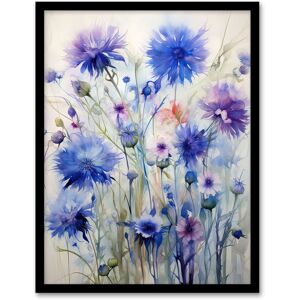 Artery8 Wall Art Print Cornflower Wildflower Meadow Watercolour Painting Framed in Purple Size: W12" x H16" Purple W12" x H16" Artery8 Wall Art Print Cornflower Wildflower Meadow Watercolour Painting Framed in Purple Size: W12" x H16" Purple W12" x H16"