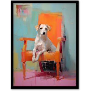 Artery8 Wall Art Print Content Dog Portrait Resting on Orange Armchair Framed Size: W12" x H16" Orange W12" x H16" Artery8 Wall Art Print Content Dog Portrait Resting on Orange Armchair Framed Size: W12" x H16" Orange W12" x H16"