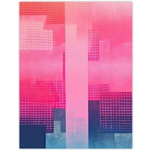 Artery8 Wall Art Print Abstract Geometric Cityscape Painting Pink Blue Purple Poster Size: W12" x H16" Pink W12" x H16" Artery8 Wall Art Print Abstract Geometric Cityscape Painting Pink Blue Purple Poster Size: W12" x H16" Pink W12" x H16"
