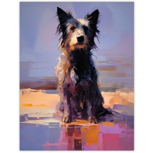 Artery8 Wall Art Print Border Collie at the Beach Oil Painting Portrait Poster Picture in Blue Size: W12" x H16" Blue W12" x H16" Artery8 Wall Art Print Border Collie at the Beach Oil Painting Portrait Poster Picture in Blue Size: W12" x H16" Blue W12" x H16"