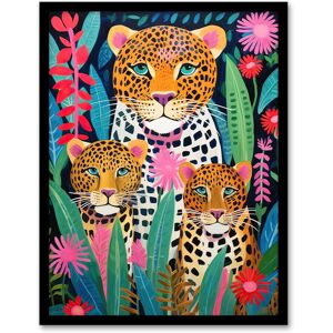 Artery8 Wall Art Print Leopard Family Vibrant Oil Painting Orange Pink Green Floral Jungle Wildlife Kids Bedroom Artwork Framed Size: W12" x H16" Multicolor W12" x H16" Artery8 Wall Art Print Leopard Family Vibrant Oil Painting Orange Pink Green Floral Jungle Wildlife Kids Bedroom Artwork Framed Size: W12" x H16" Multicolor W12" x H16"