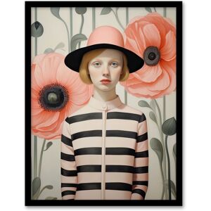Artery8 Wall Art Print Call me Poppy Magic Realism Oil Painting Pastel Colour Pink Green Young Woman Retro Floral Portrait Artwork Framed Pink W12" x H16" Artery8 Wall Art Print Call me Poppy Magic Realism Oil Painting Pastel Colour Pink Green Young Woman Retro Floral Portrait Artwork Framed Pink W12" x H16"