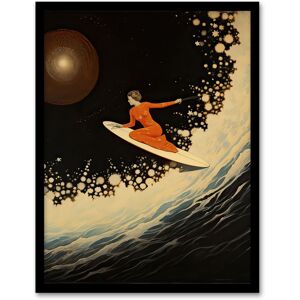 Artery8 Wall Art Print Space Surfing Vintage Surreal Oil Painting Intergalactic Surfer Woman Riding Celestial Wave Artwork Framed Size: W12" x H16" Black W12" x H16" Artery8 Wall Art Print Space Surfing Vintage Surreal Oil Painting Intergalactic Surfer Woman Riding Celestial Wave Artwork Framed Size: W12" x H16" Black W12" x H16"