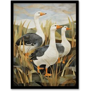 Artery8 Wall Art Print Three Wild Geese Stylised Oil Painting Grey Orange Green Pastel Colour Birds in Sweet Flag Plant Countryside Landscape Artwork Green W12" x H16" Artery8 Wall Art Print Three Wild Geese Stylised Oil Painting Grey Orange Green Pastel Colour Birds in Sweet Flag Plant Countryside Landscape Artwork Green W12" x H16"