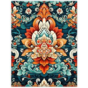 Artery8 Wall Art Print Hindu Floral Pattern Close Up Detail Ornate Design in Amber & Blue Poster Size: W12" x H16" Multicolor W12" x H16" Artery8 Wall Art Print Hindu Floral Pattern Close Up Detail Ornate Design in Amber & Blue Poster Size: W12" x H16" Multicolor W12" x H16"