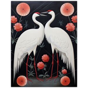 Artery8 Wall Art Print Japanese Crane Dance Stylised Oil Painting Pink White Grey Birds & Pink Flowers Abstract Floral Landscape Poster Black W12" x H16" Artery8 Wall Art Print Japanese Crane Dance Stylised Oil Painting Pink White Grey Birds & Pink Flowers Abstract Floral Landscape Poster Black W12" x H16"