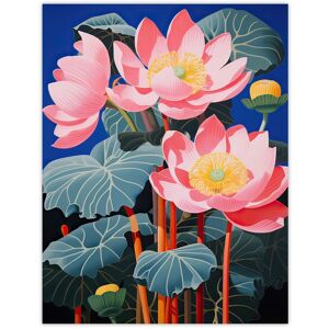 Artery8 Wall Art Print Blooming Lotus Flowers Detailed Graphic Painting Pink Blue Green Stylised Aquatic Plant Poster Size: W12" x H16" Pink W12" x H16" Artery8 Wall Art Print Blooming Lotus Flowers Detailed Graphic Painting Pink Blue Green Stylised Aquatic Plant Poster Size: W12" x H16" Pink W12" x H16"