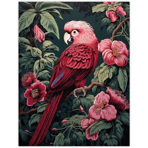 Artery8 Wall Art Print Parrot on Blooming Flower Tree Branch Vintage Painting Burgundy Pink Green Jungle Bird Portrait Poster Size: W12" x H16" Pink W12" x H16" Artery8 Wall Art Print Parrot on Blooming Flower Tree Branch Vintage Painting Burgundy Pink Green Jungle Bird Portrait Poster Size: W12" x H16" Pink W12" x H16"