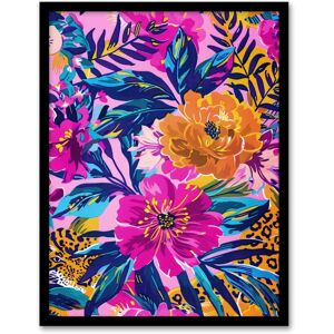 Artery8 Wall Art Print Leopard Hiding in Floral Pattern Design Art Framed Poster in Black Size: W12" x H16" Black W12" x H16" Artery8 Wall Art Print Leopard Hiding in Floral Pattern Design Art Framed Poster in Black Size: W12" x H16" Black W12" x H16"