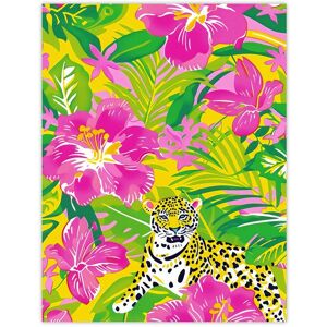 Artery8 Wall Art Print Pink Lily Tropical Flower Pattern with Leopard Poster in Green Size: W12" x H16" Green W12" x H16" Artery8 Wall Art Print Pink Lily Tropical Flower Pattern with Leopard Poster in Green Size: W12" x H16" Green W12" x H16"